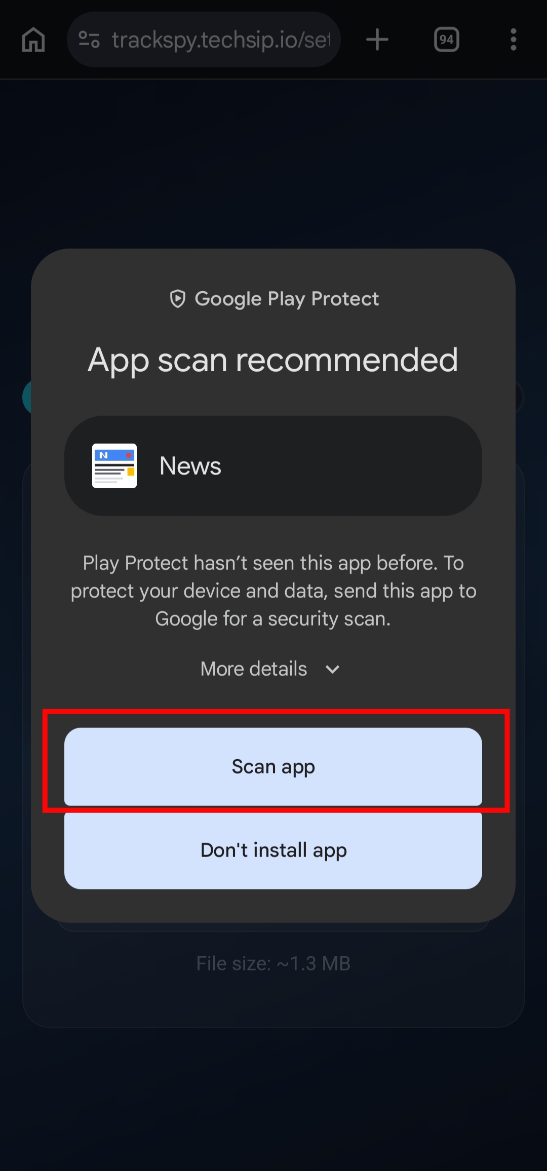 Play Protect scan