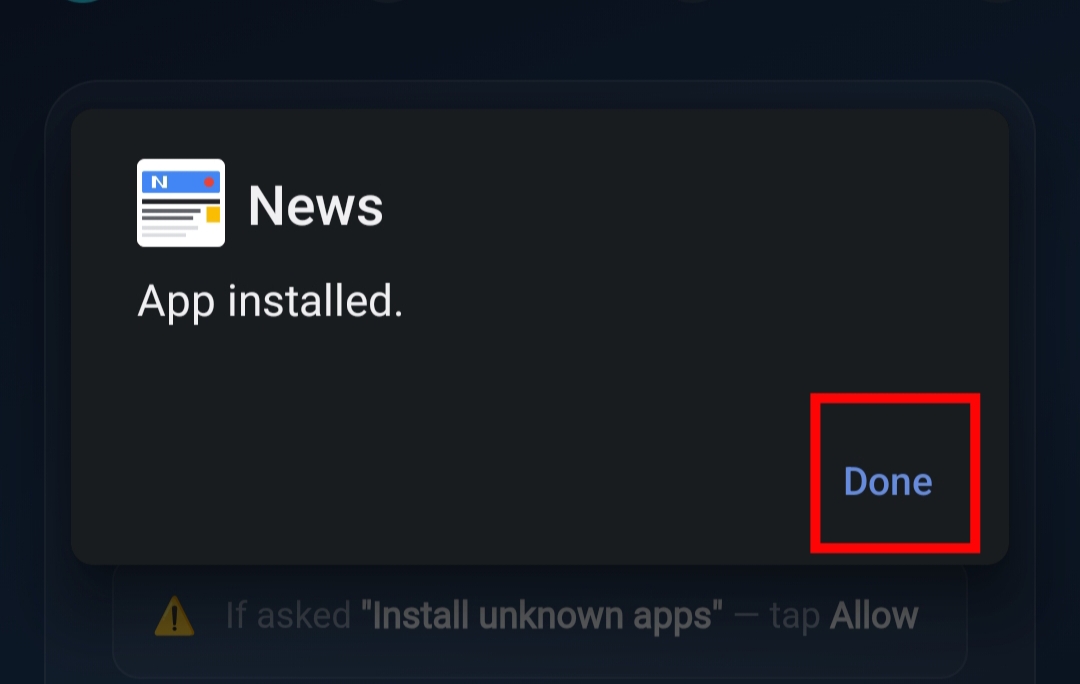 App installed